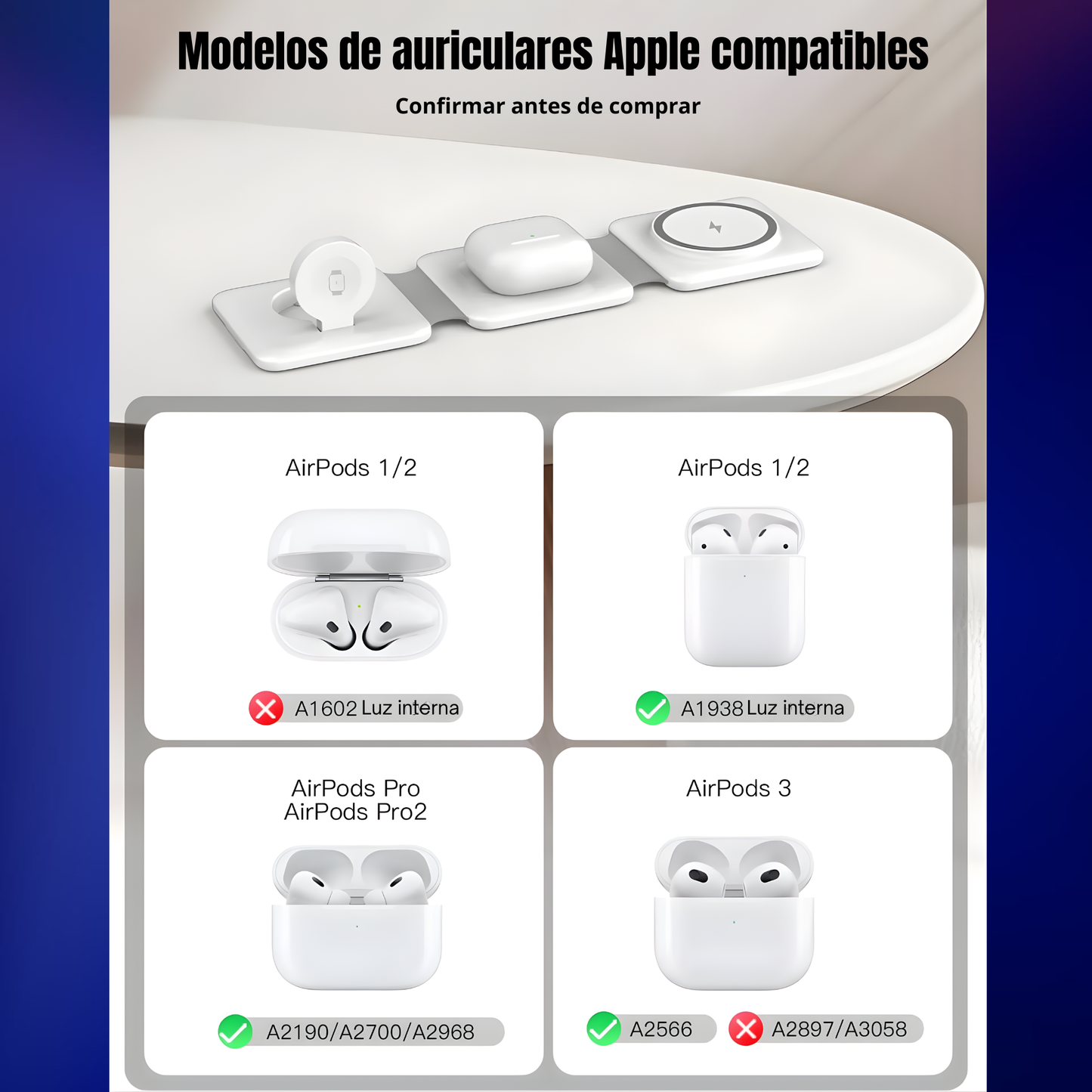 Magnetic Wireless Charger Compatible for Iphone: Fodable 3 in 1 Charging Station Compatible for 17 16 15 14 13 12 Pro Max plus & Airpod, Travel Essentials