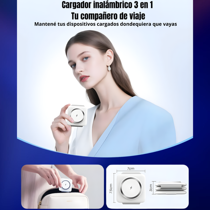 Magnetic Wireless Charger Compatible for Iphone: Fodable 3 in 1 Charging Station Compatible for 17 16 15 14 13 12 Pro Max plus & Airpod, Travel Essentials