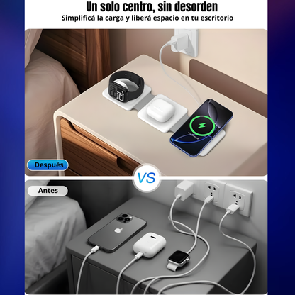 Magnetic Wireless Charger Compatible for Iphone: Fodable 3 in 1 Charging Station Compatible for 17 16 15 14 13 12 Pro Max plus & Airpod, Travel Essentials